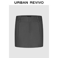 URBAN REVIVO UR2024春季女装时尚气质通勤百搭短款直筒半裙UWJ540013 中灰 XS