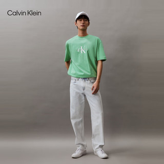 Calvin Klein Jeans24春夏男士经典刺绣印花休闲纯棉圆领短袖T恤ZM02799 L1C-薄荷绿 XXL