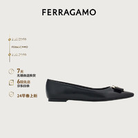 菲拉格慕（Ferragamo）女黑色平底鞋 0768694_1D _ 70/37.5码 