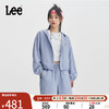 Lee24早春新品舒适版泡泡纱连帽纽扣蓝色女长袖衬衫LWT008232205 蓝色 S