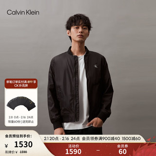 Calvin Klein Jeans24春夏男通勤刺绣字母棒球领飞行员夹克外套J325903 BEH-太空黑 XL