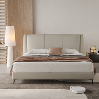 CBD门店同款 如意 现代简约齐边经典撞色皮床() 灰羽白TP08 150*200cm