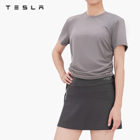 TESLA 特斯拉 无褶瑜伽裙 深灰色&紫色 软糯亲肤修饰身型满足日常瑜伽假两件