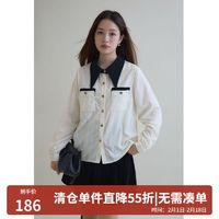 独束大码女装撞色丝绒衬衫秋冬气质复古内搭微胖MM宽松百搭上衣