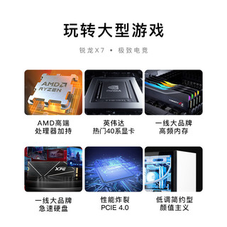 MLOONG 名龙堂 AMD 锐龙7800X3D/7500F/4070Super主机电竞游戏高配电脑diy组装机