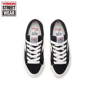 VISION STREET WEAR Odd Astley Pro经典复古黑色翻毛皮帆布鞋低帮潮流滑板鞋 黑色 39