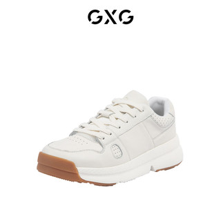 GXG男鞋板鞋男潮流运动板鞋休闲鞋板鞋厚底男休闲鞋 白色 38