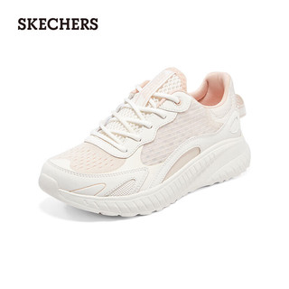 SKECHERS 斯凯奇 女运动鞋简约厚底缓震百搭休闲鞋117224 白色/浅粉红色/WLPK 38