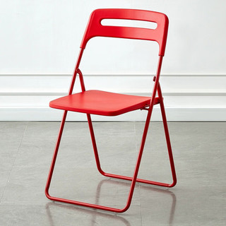 榴花姑娘 折叠椅子家用培训办公椅会议椅简易休闲椅学习靠背椅餐椅YT18红色