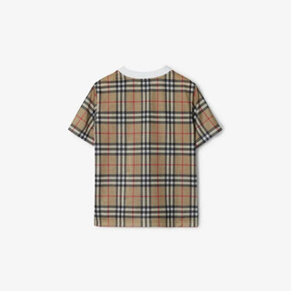 博柏利（BURBERRY）【】男童 格纹网眼 T 恤衫80786361 典藏米色80786361 8Y