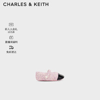 CHARLES&KEITH24春季新品拼色一字带玛丽珍鞋童鞋CK9-71850066 粉红色Pink 18码