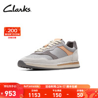Clarks其乐工艺系列托尔休闲跑鞋时尚运动鞋休闲德训鞋男 灰色 261700317(男款) 41.5