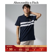 Abercrombie & Fitch 男装 美式复古刺绣徽章Logo翻领Polo 326002-1