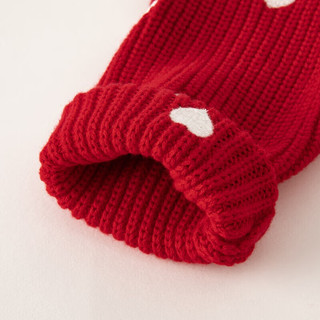 戴维贝拉女童毛衣儿童半高领针织衫冬宝宝洋气套头衫 红色 130cm