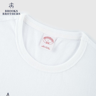 布克兄弟（BrooksBrothers）男士24早春棉圆领风景图案针织T恤 B115-白色 L