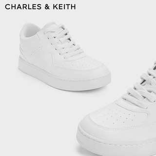 CHARLES&KEITH24春季CK1-70900502简约时尚系带运动鞋小白鞋 White白色 38