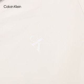 卡尔文·克莱恩 Calvin Klein Jeans24春夏女士字母印花棒球领宽松飞行员短外套J223496 YBI-牛乳白 XS