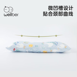威尔贝鲁婴儿枕头2023宝宝护颈枕1-3岁以上安抚长枕儿童透气四季通用 鸭鸭游园会 25*50cm