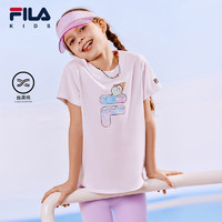 FILA【丝柔棉】斐乐童装短袖2024夏小童男女童纯棉冰淇淋T恤 标准白-WT 140cm