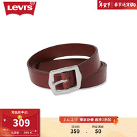 Levi's李维斯24春季女士牛皮革皮带简约百搭腰带 干邑色 95