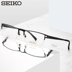 SEIKO 精工 眼鏡框男款半框鈦材日本進口遠近視眼鏡架T744 B53