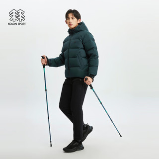 KOLON SPORT可隆户外男中量保暖夹克外套鹅绒冬季露营运动羽绒服 LHDJ3WNK01-DG 深绿色 190/4XL