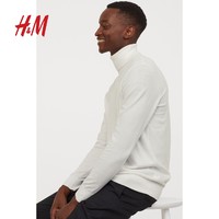 H&M HM男装针织衫冬季保暖时尚舒适柔软棉质修身圆高领套衫0715828