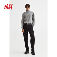H&M HM男装针织衫冬季保暖舒适时尚套头棉质修身圆高领套衫0715828