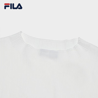 FILA 斐乐 女子织衫2024春时尚简约基础小高领内搭毛衣 蒸汽白-IV 160/80A/S