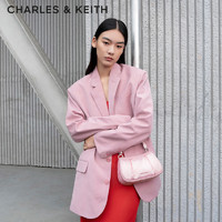 CHARLES&KEITH24春季龙年缎面拉链手提斜挎包女CK2-20160162-A 粉红色Pink S