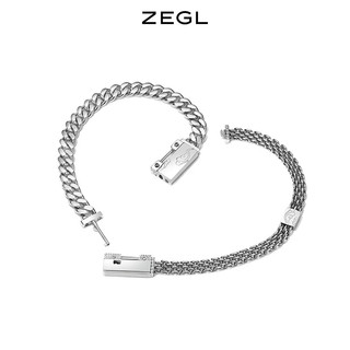 ZEGL一锁定情小情锁手链款男女一对手链组合18CM