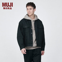 无印良品（MUJI） 男式 木棉混夹克男士外套春季工装牛仔外套短款宽松大码AD0VBA4S 黑色 L  175/100A