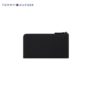 TOMMY HILFIGER 24春季男装十字纹牛皮革多卡位证件零钱卡包钱包12361 黑色BDS OS