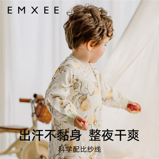 嫚熙（EMXEE）【】婴童纱罗长袖分腿睡袋四季安抚 梨园 80码(适合72-80cm)