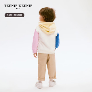 Teenie Weenie Kids小熊童装24春男女宝宝拼色连帽套头卫衣 粉色 100cm