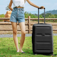 DELSEY戴乐世行李箱登机箱万向轮旅行旅游密码锁男女大容量托运拉杆箱 黑色 20英寸