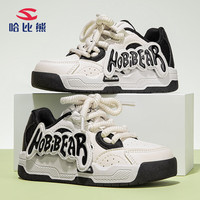 哈比熊（HOBIBEAR）童鞋男童运动鞋春秋小白鞋女童休闲鞋儿童板鞋JD66G81米黑36码