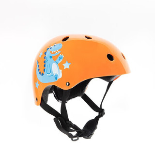 迪卡侬轮滑运动直排轮滑板滑板车头盔PLAY3 活力橙头盔 4265937 M 活力橙小恐龙头盔
