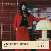 MISS SIXTY2024春季新年系列呢料外套女新中式大红色重工 大红 L