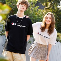 Champion 冠军T恤男女印花草写logo刺绣打底短袖ins潮集C