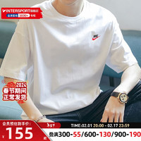 NIKE 耐克 T恤男 全棉圆领短袖时尚刺绣标