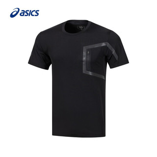 ASICS 亚瑟士 T恤男子运动休闲短袖 2031D136-001 黑色 L
