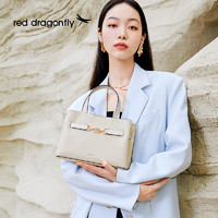 红蜻蜓 真皮包包女2023新款质感大容量斜挎包单肩包简约白色手拎包