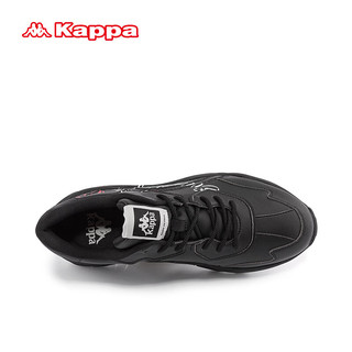 KAPPA卡帕潮流老爹鞋子男女同款印花休闲鞋厚底显高百搭运动鞋 黑色 37