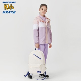 Skechers斯凯奇儿童书包小开学男女童双肩包大容量超轻背包P322K037 棉花糖白/0074