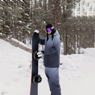 RAWRWAR24年新款冬季户外防风防水滑雪套装双单板保暖雪服渐变色滑雪装备 黑色 L