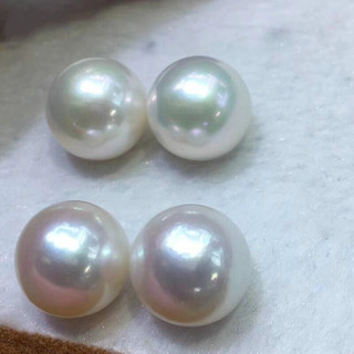珠宝大颗粒天然淡水珍珠裸珠diy散珠带孔正圆超大爱迪生 大白一颗全孔(有瑕) 11-12mm