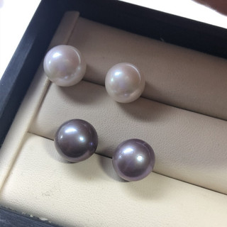 珠宝大颗粒天然淡水珍珠裸珠diy散珠带孔正圆超大爱迪生 大白一颗全孔(有瑕) 11-12mm