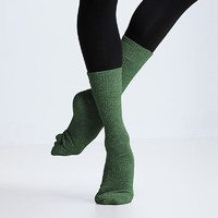 三沙现代舞袜 彩色芭蕾舞练功短袜中筒棉袜纯色长筒舞蹈袜 结绿色 