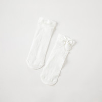 戴维贝拉 儿童袜子夏季薄款2024新款女大童中筒袜宝宝白色丝袜网眼